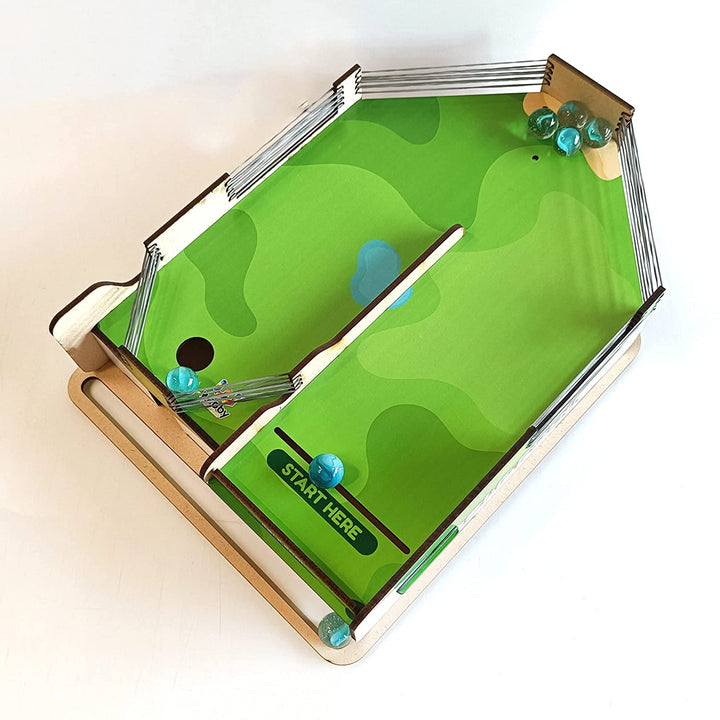 Webby DIY Wooden Golf Pool Game with Marble