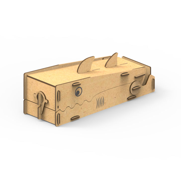 Webby DIY Animal Themed Shark Wooden Pencil Box