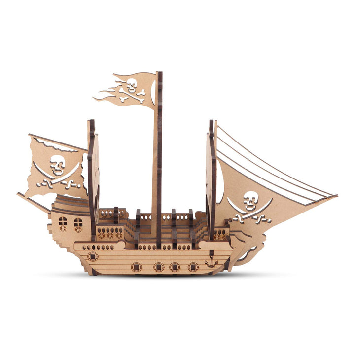 Webby 3D Wooden Pirate Ship Puzzle - 15 Pieces