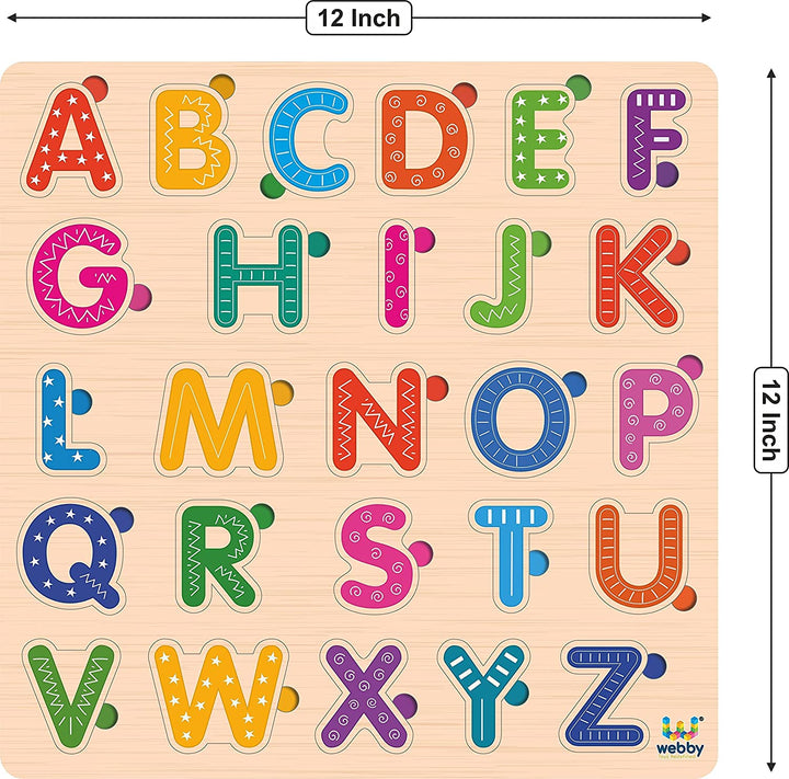 Webby Wooden Capital Alphabets Montessori Educational Pre-School Puzzle