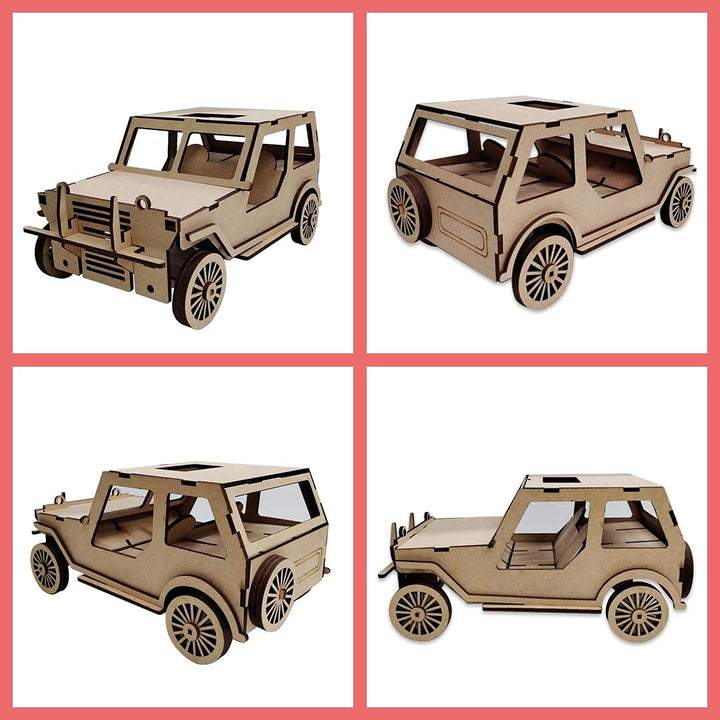 Webby DIY Build & Paint Wooden Movable Car