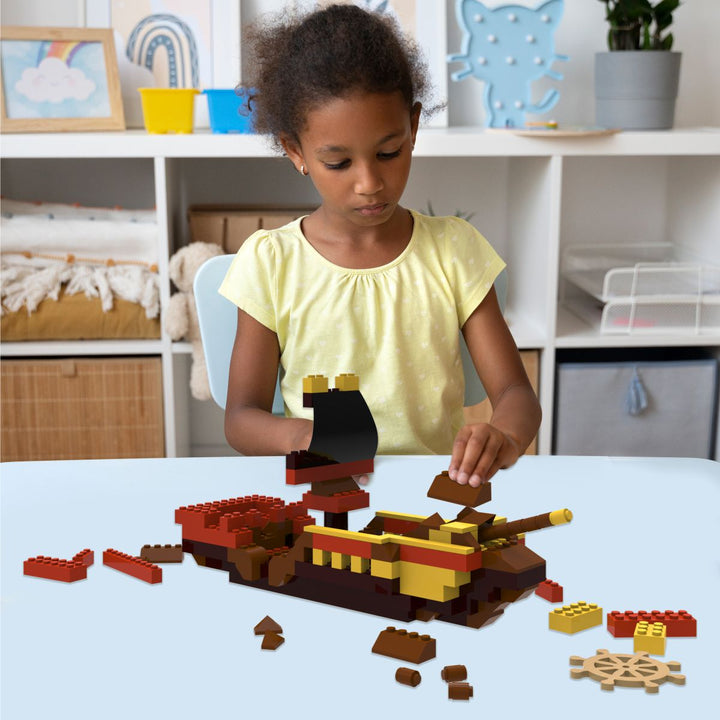 Webby Pirates Ship ABS Building Blocks Kit, (224 Pcs)