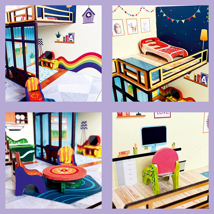Webby DIY Tin Town Wooden Doll House