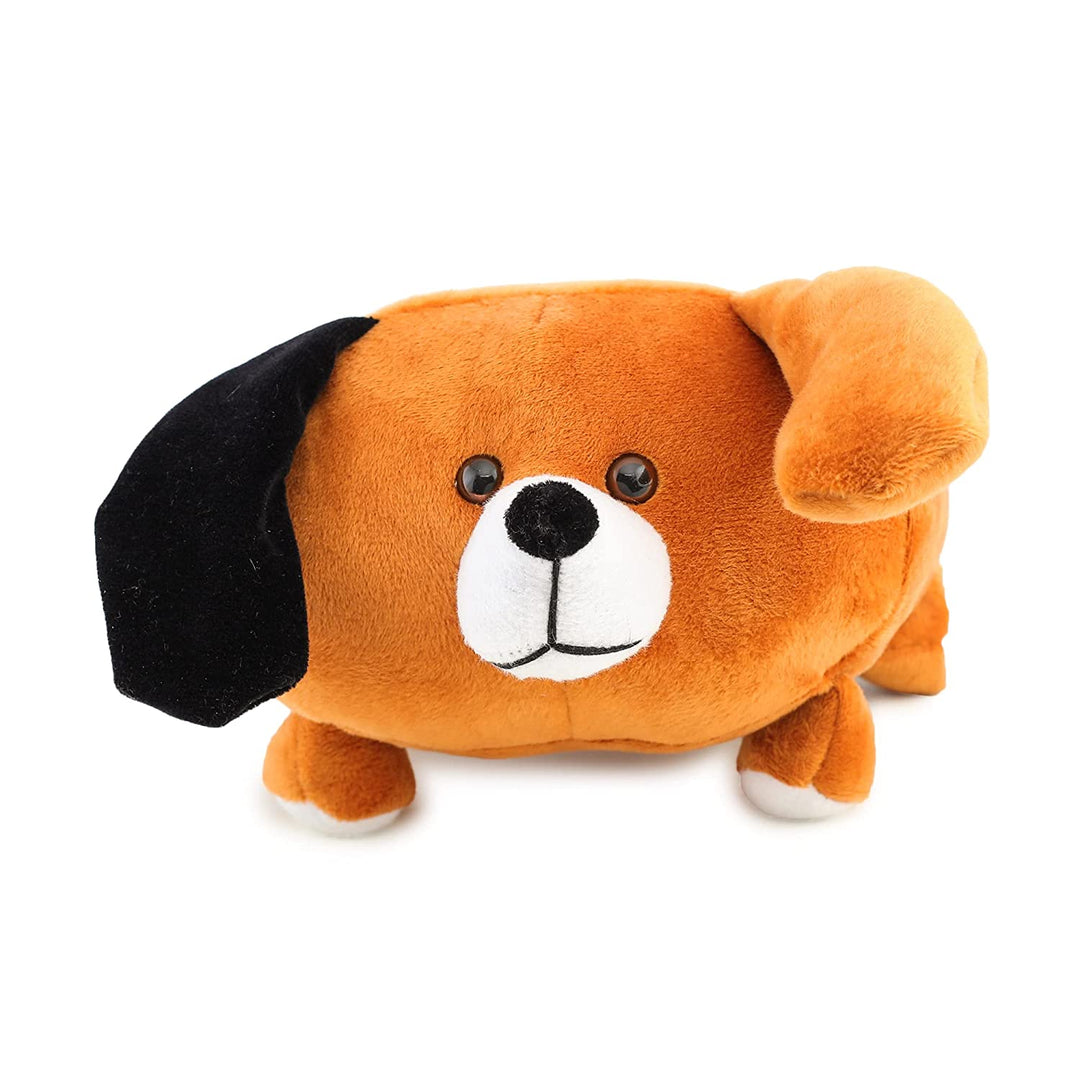 Webby Plush Cute Dog Teddy Multi Purpose Holder Soft Toys, Brown