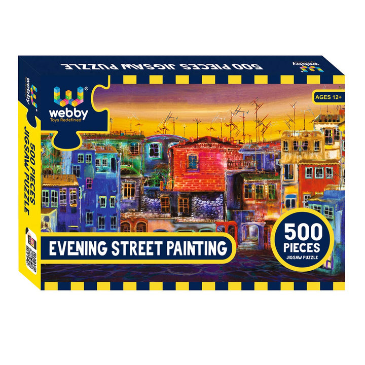 Webby Evening Street Painting Wooden Jigsaw Puzzle, 500 pieces