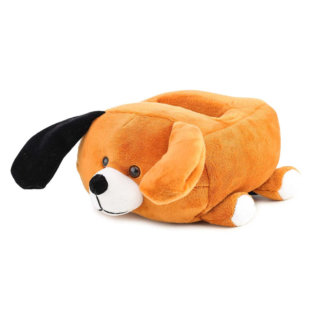 Webby Plush Cute Dog Teddy Multi Purpose Holder Soft Toys, Brown