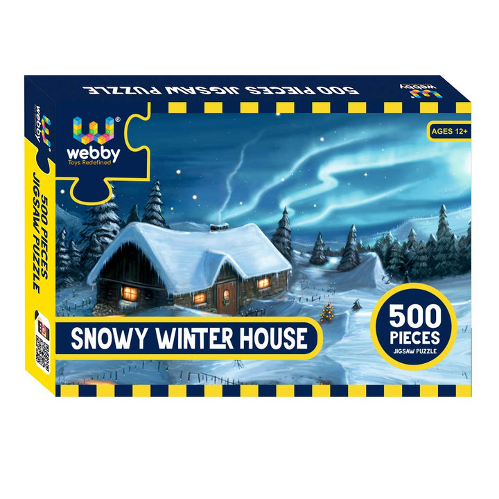 Webby Snowy Winter House Wooden Jigsaw Puzzle, 500 pieces