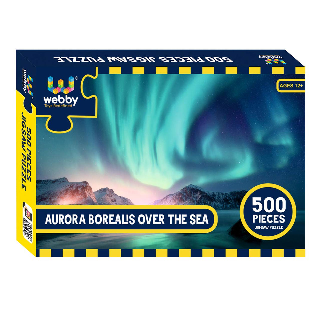 Webby Aurora Borealis Over The Sea Wooden Jigsaw Puzzle, 500 pieces