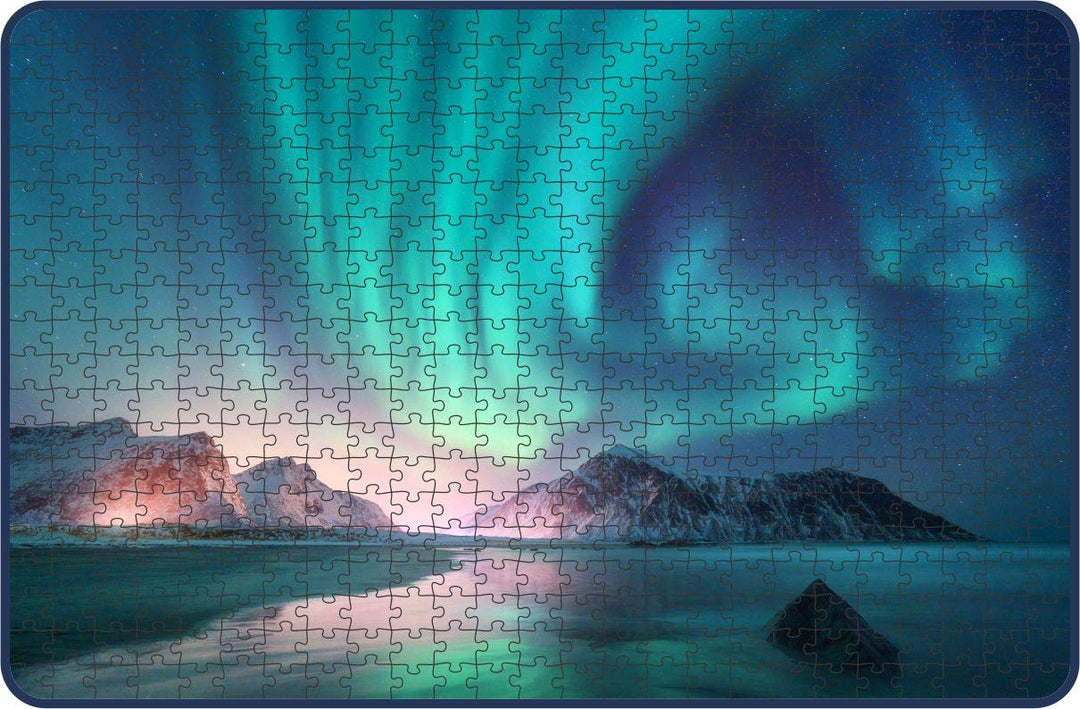 Webby Aurora Borealis Over The Sea Wooden Jigsaw Puzzle, 500 pieces