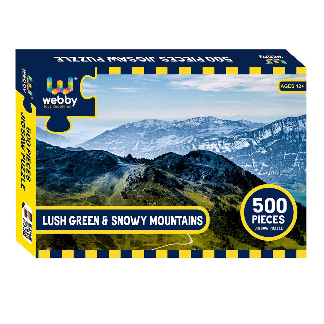 Webby Lush Green & Snowy Mountains Wooden Jigsaw Puzzle, 500 pieces