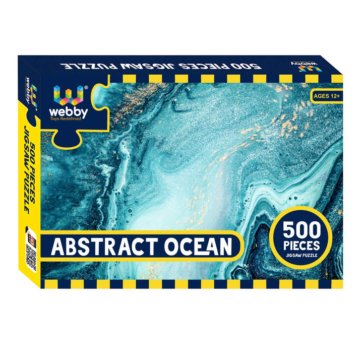 Webby Abstract Ocean Wooden Jigsaw Puzzle, 500 pieces