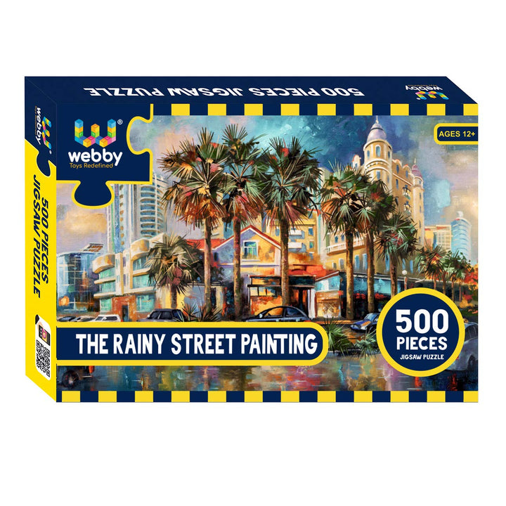 Webby The Rainy Street Painting Wooden Jigsaw Puzzle, 500 pieces