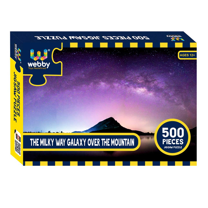 Webby The Milky Way Galaxy over the Mountain Wooden Jigsaw Puzzle, 500 pieces