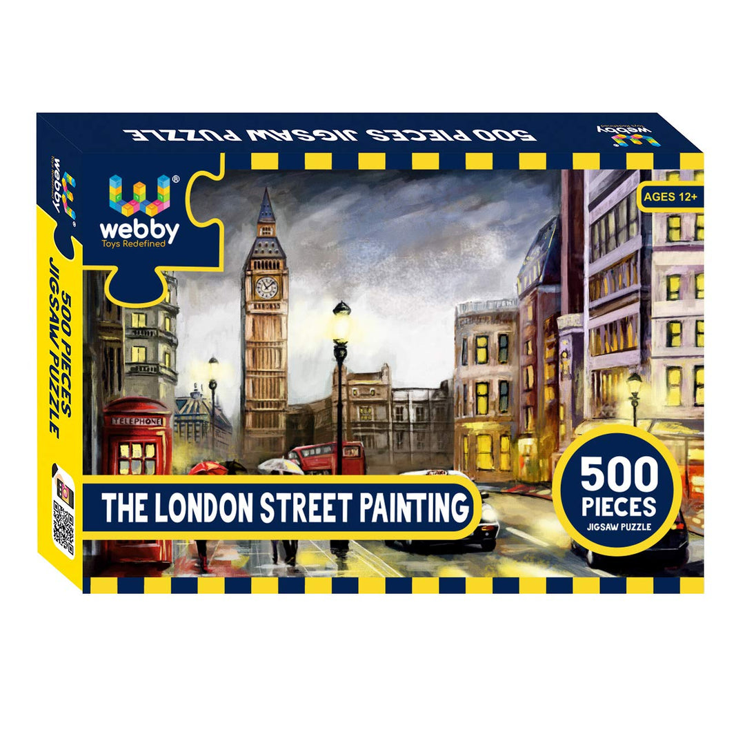 Webby The London Street Painting Wooden Jigsaw Puzzle, 500 pieces