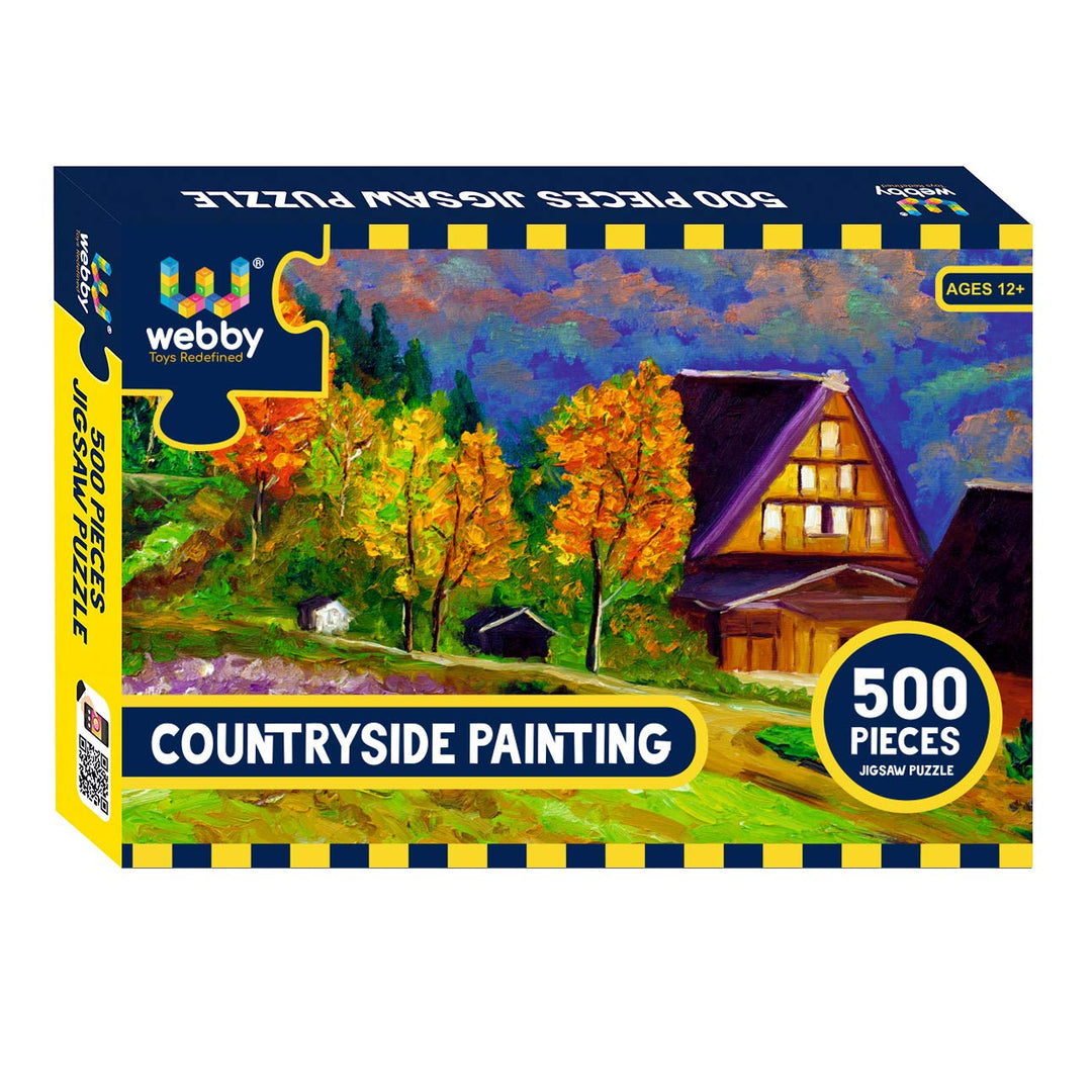 Webby Countryside Painting Wooden Jigsaw Puzzle, 500 pieces