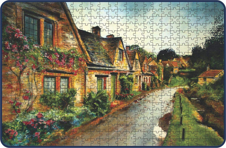 Webby European Street Painting Wooden Jigsaw Puzzle, 500 pieces