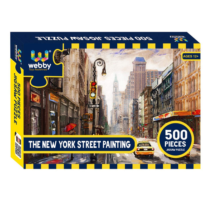 Webby The New York Street Painting Wooden Jigsaw Puzzle, 500 pieces