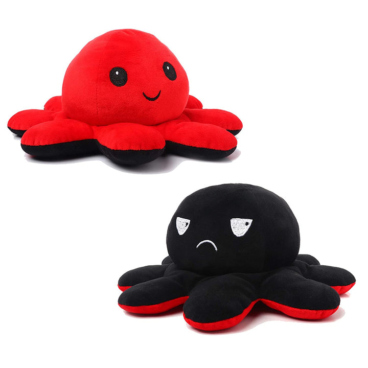 Webby Plush Red and Black Octopus Soft Toy for Kids - 20CM
