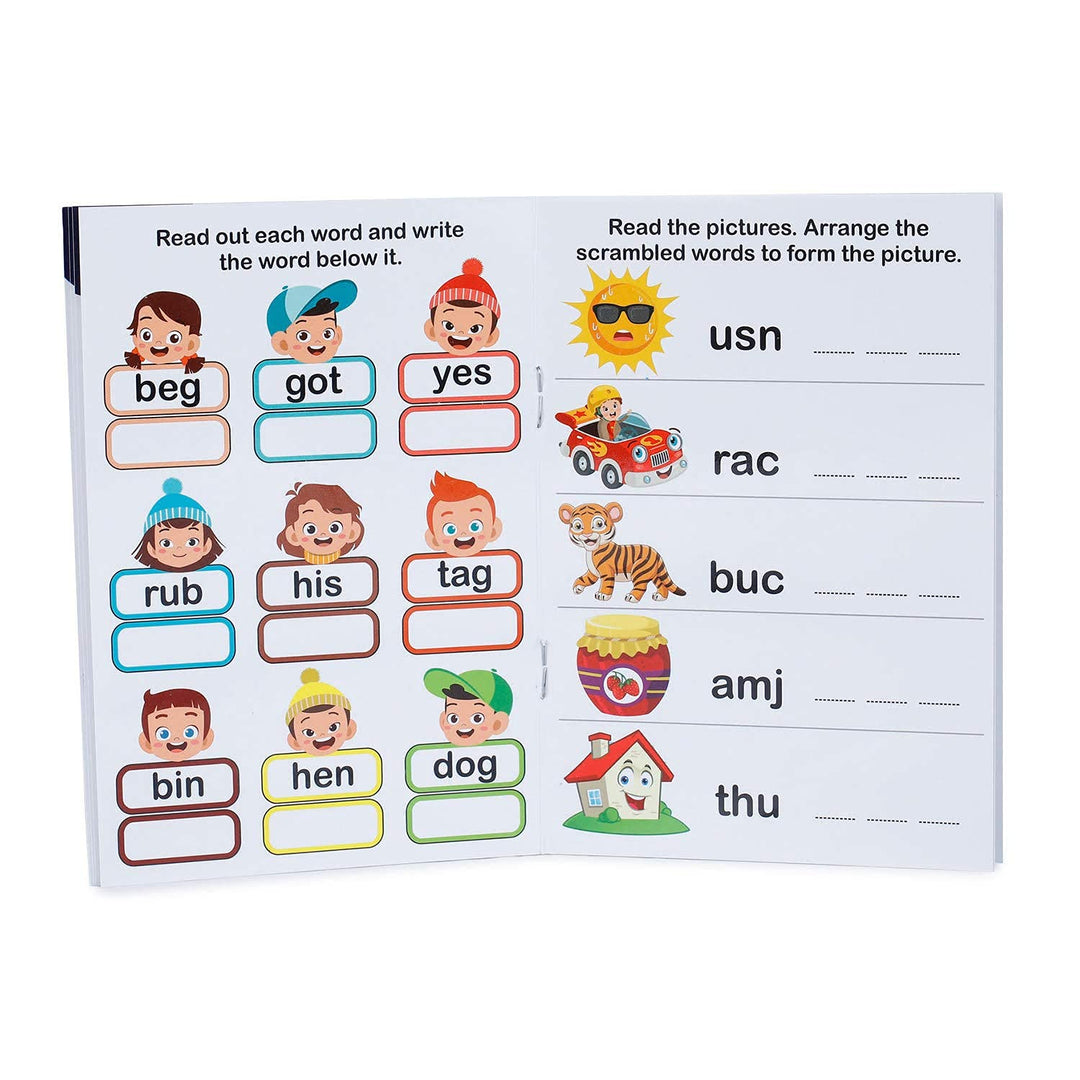Webby Learn Words with Vowels Jigsaw Puzzle with Activity Book, 90 Pcs