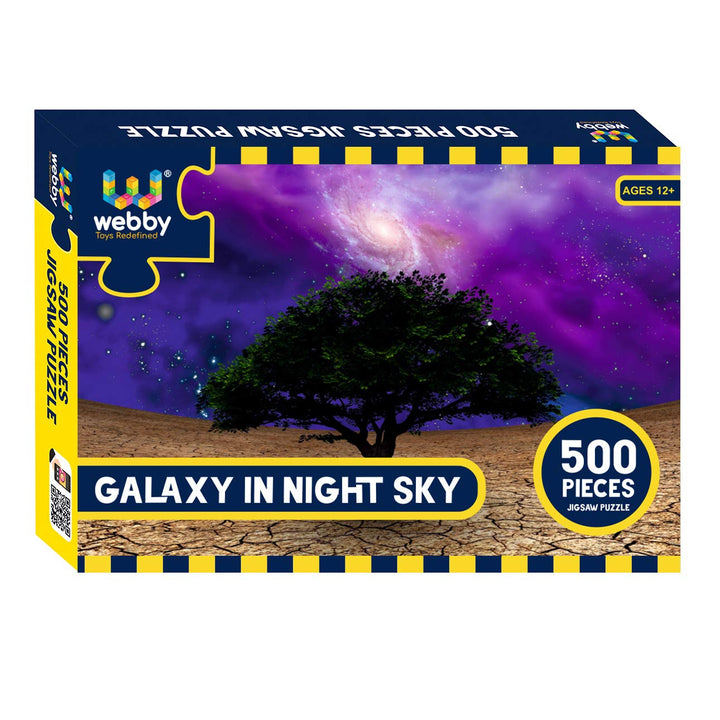 Webby Galaxy in Night Sky Wooden Jigsaw Puzzle, 500 pieces