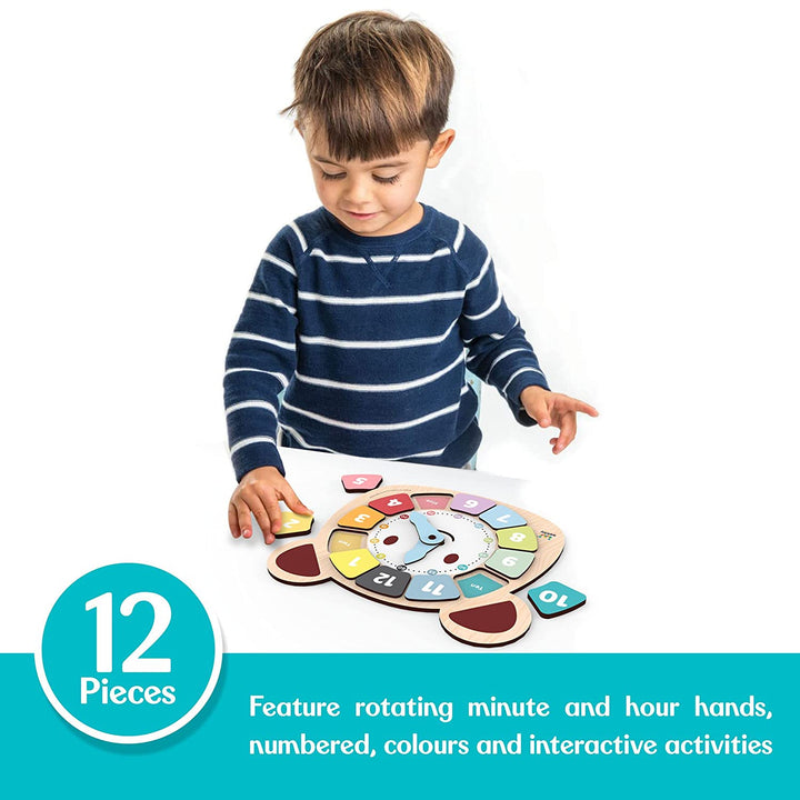 Webby Wooden Bear Educational Learning Clock Toy