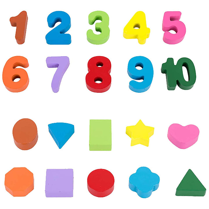 Webby Wooden Educational Learning Numbers and Shapes Puzzle Game for Kids