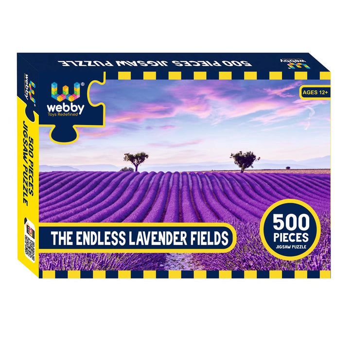 Webby The Endless Lavender Fields Wooden Jigsaw Puzzle, 500 pieces