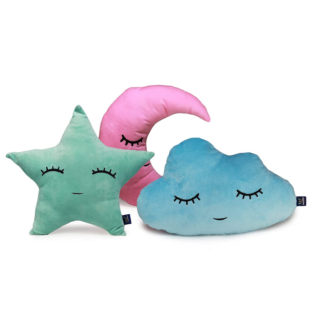Webby Combo of Cute Star, Cloud and Moon Plush Pillows Stuffed Toy