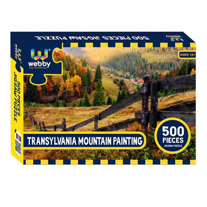 Webby Transylvania Mountain Painting Wooden Jigsaw Puzzle, 500 pieces