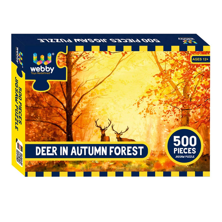 Webby Deer in Autumn Forest Wooden Jigsaw Puzzle, 500 pieces