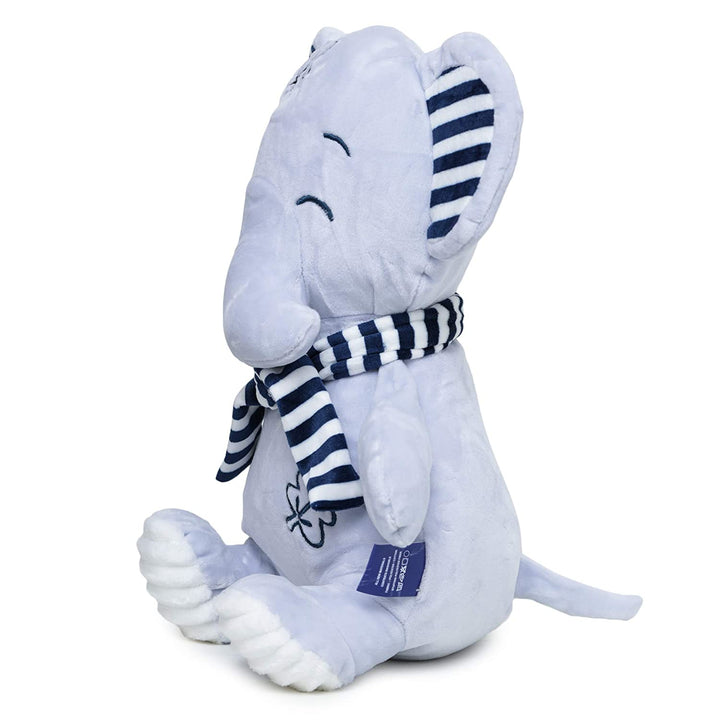 Webby Soft Seated Animal Plush Elephant Toy, Blue 28cm