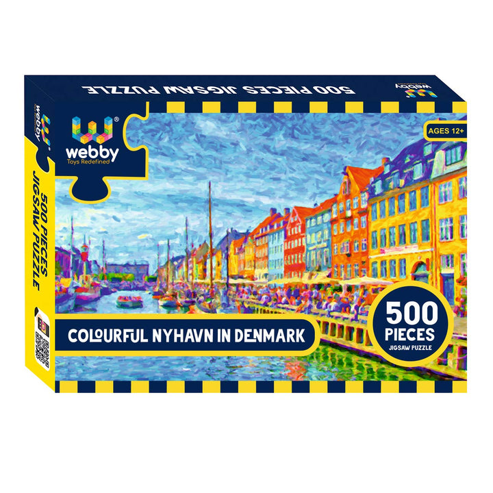 Webby Colourful Nyhavn in Denmark Wooden Jigsaw Puzzle, 500 pieces