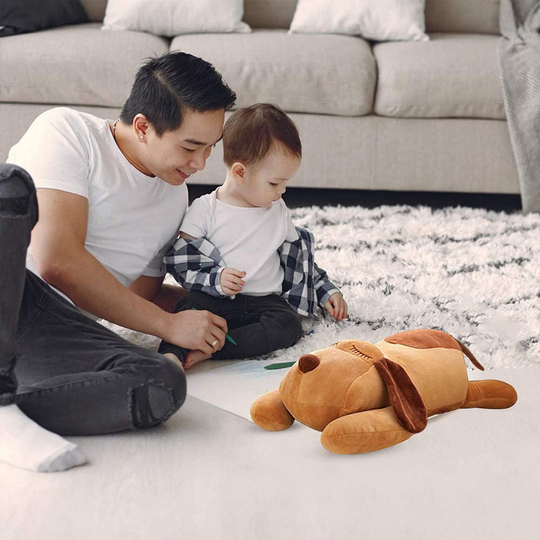 Webby Premium Soft Sleeping Dog Hugging Pillow Soft Toys 48 CM, Brown