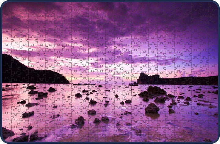 Webby Sea stones at Sunset Wooden Jigsaw Puzzle, 500 pieces