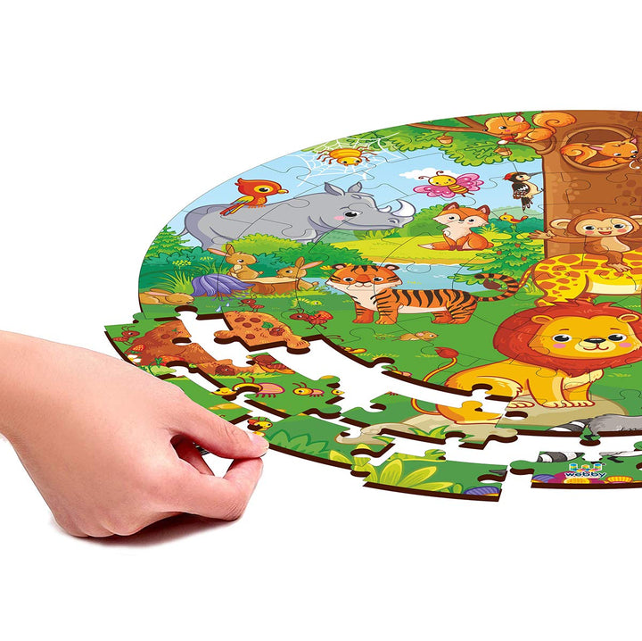 Webby Wooden Jigsaw Puzzles for Kids, 60 Pcs