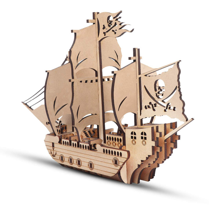Webby 3D Wooden Pirate Ship Puzzle - 15 Pieces