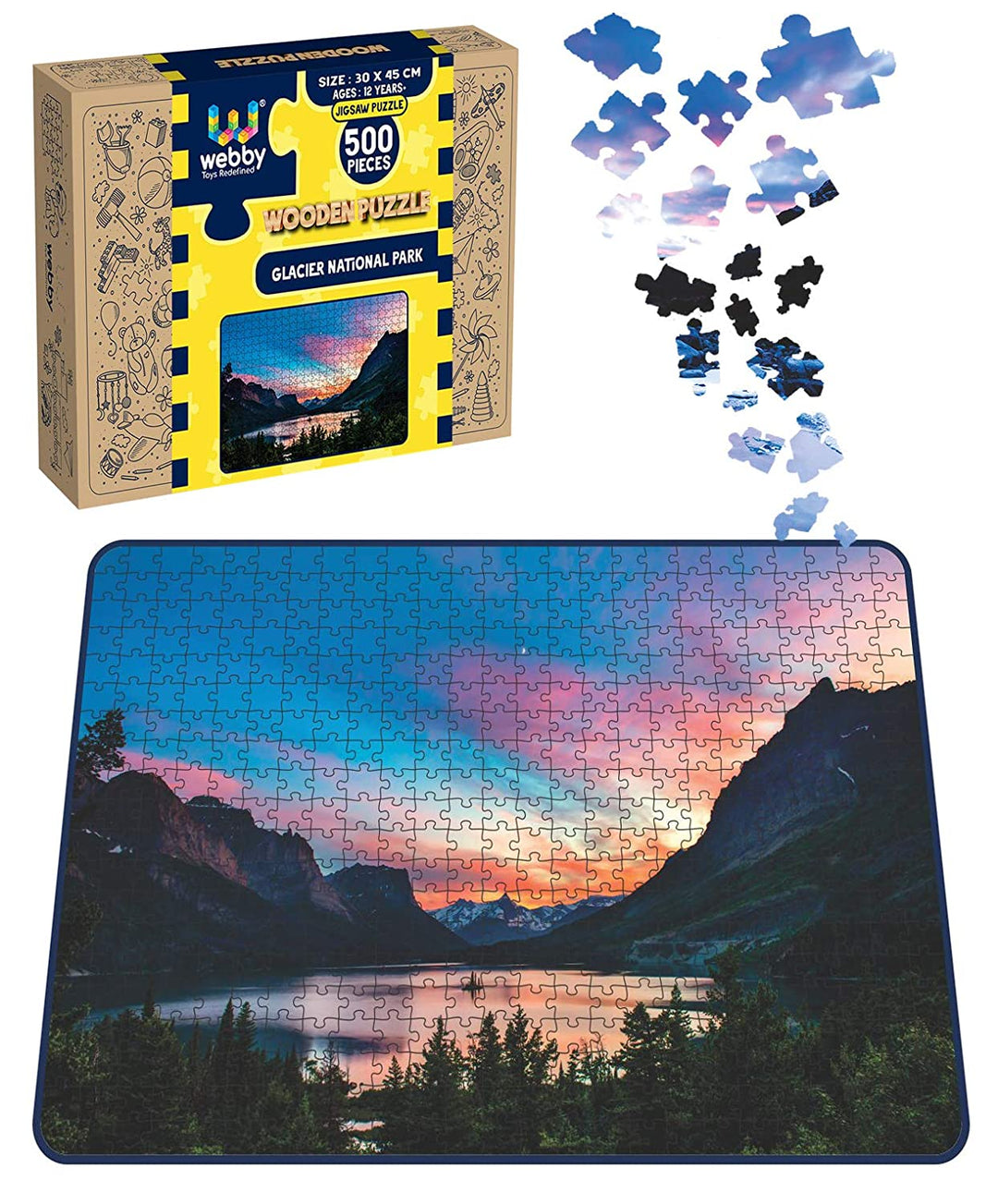 Webby Glacier National Park Wooden Jigsaw Puzzle, 500 pieces