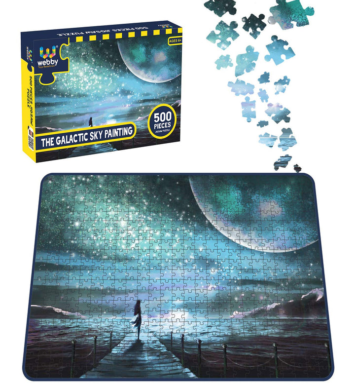 Webby The Galactic Sky Painting Wooden Jigsaw Puzzle, 500 pieces