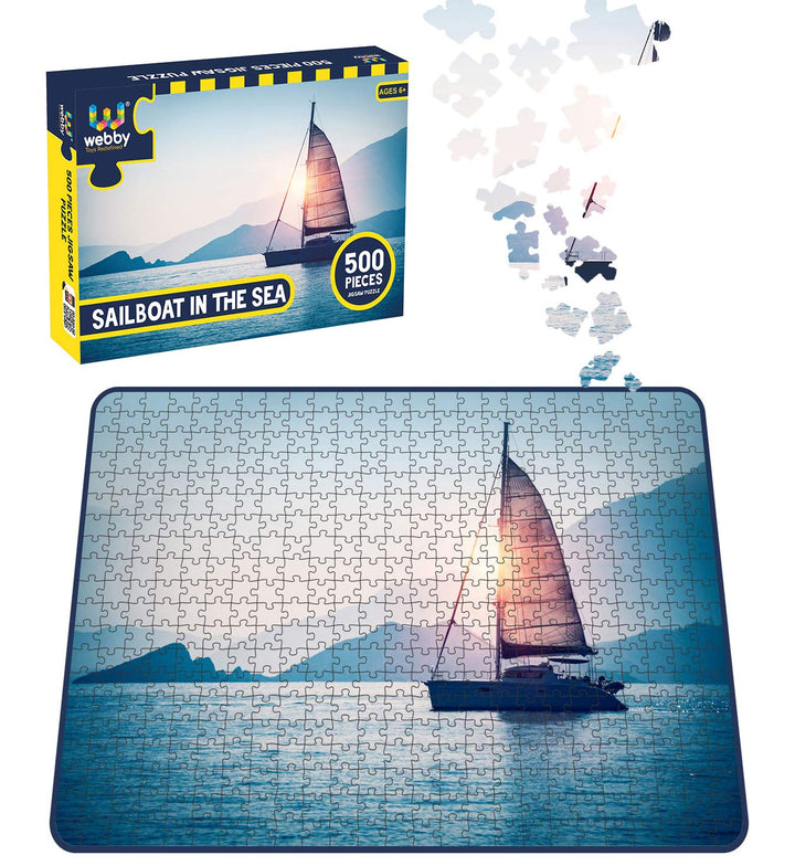 Webby Sailboat in the Sea Wooden Jigsaw Puzzle, 500 pieces