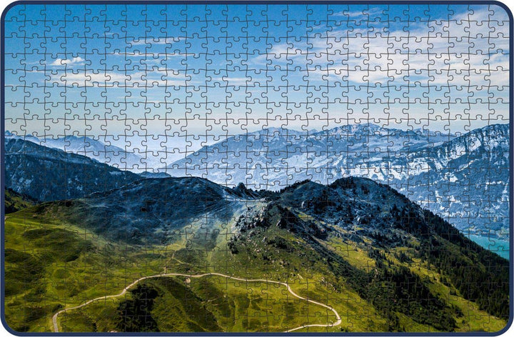 Webby Lush Green & Snowy Mountains Wooden Jigsaw Puzzle, 500 pieces
