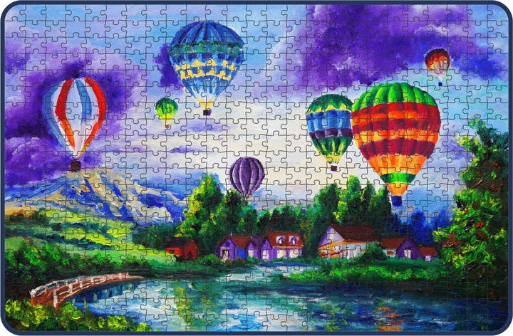 Webby Colourful Hot Air Balloons Painting Wooden Jigsaw Puzzle, 500 pieces