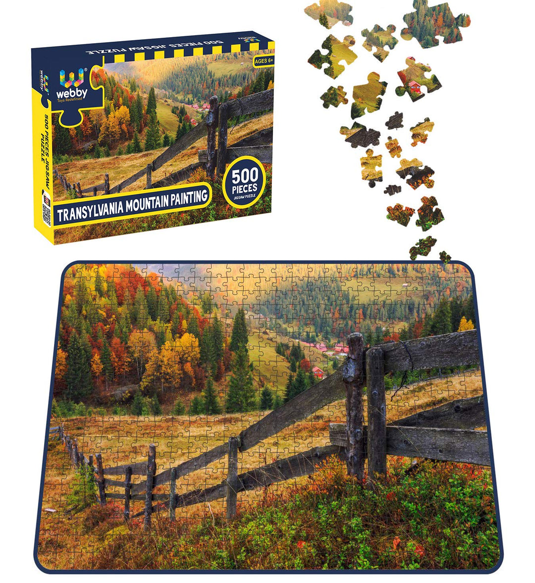 Webby Transylvania Mountain Painting Wooden Jigsaw Puzzle, 500 pieces