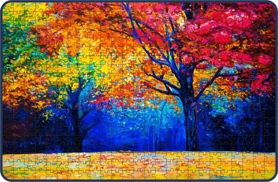 Webby Colourful Autumn trees Painting Wooden Jigsaw Puzzle, 500 pieces