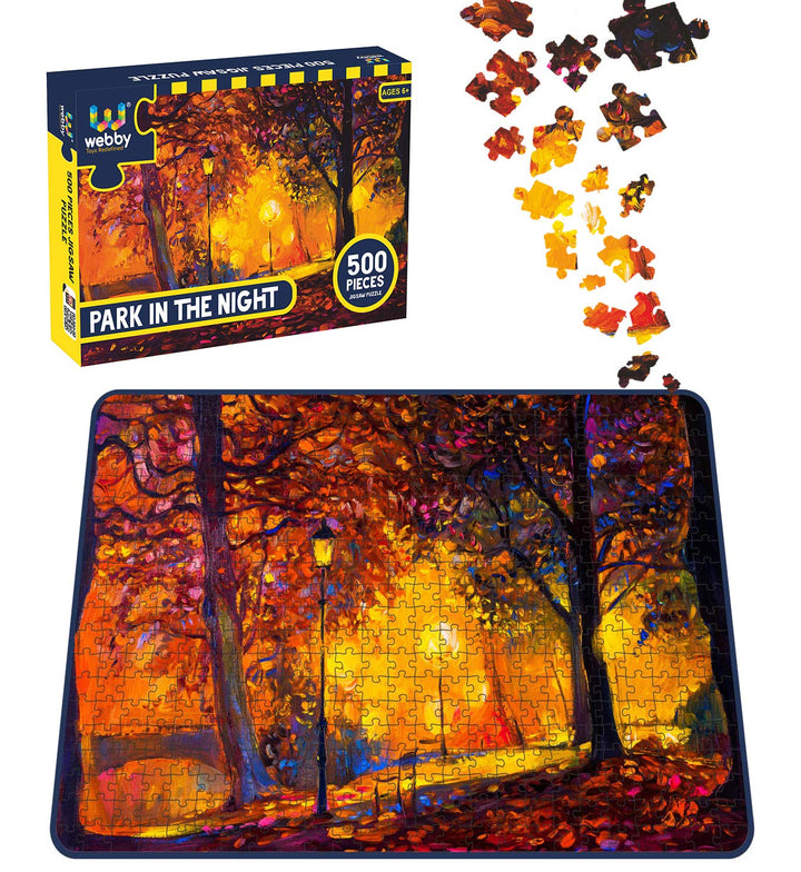 Webby Park in the Night Wooden Jigsaw Puzzle, 500 pieces