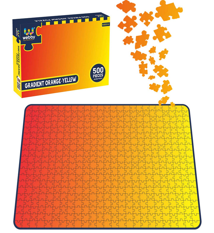 Webby Gradient Orange-Yellow Wooden Jigsaw Puzzle, 500 pieces