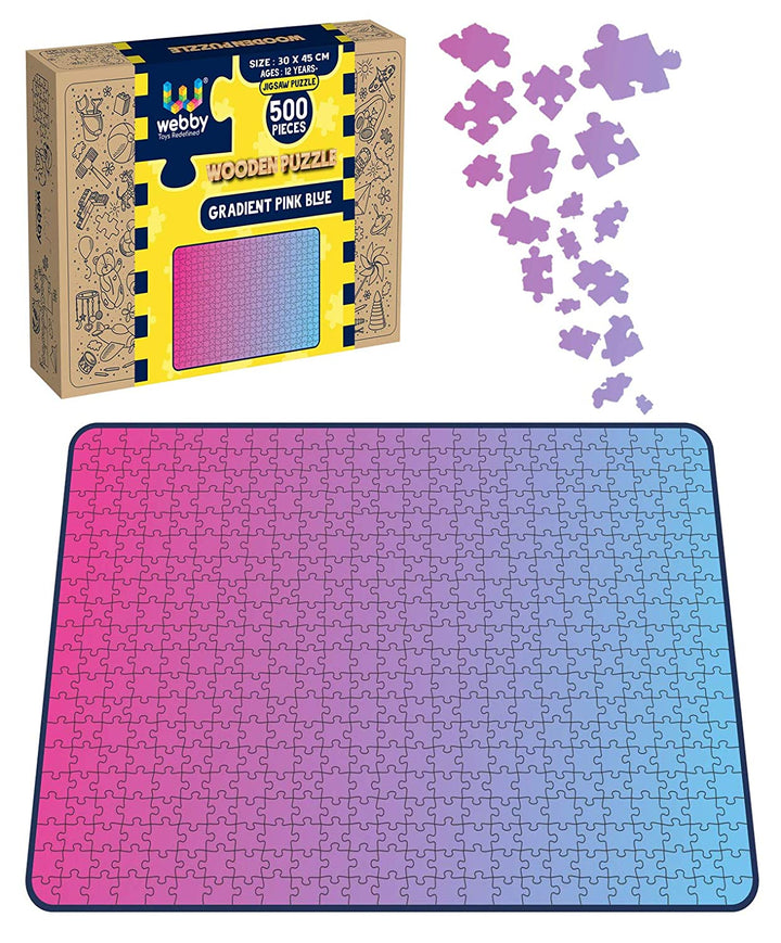 Webby Gradient Pink-Blue Wooden Jigsaw Puzzle, 500 pieces
