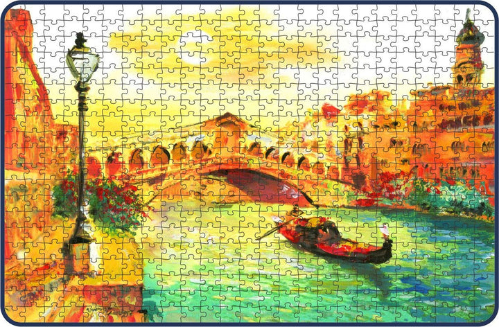 Webby Boating in Venice Painting Wooden Jigsaw Puzzle, 500 pieces