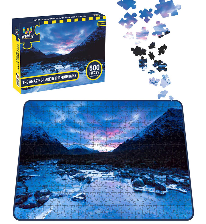 Webby The Amazing Lake in the Mountains Wooden Jigsaw Puzzle, 500 pieces