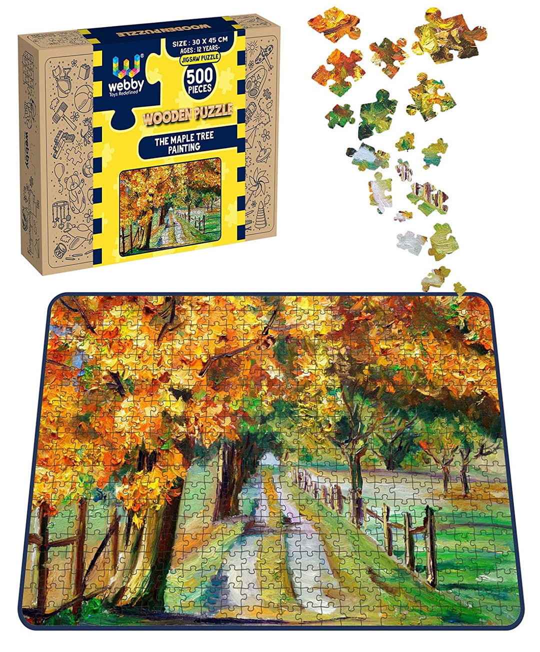 Webby The Maple Tree Painting Wooden Jigsaw Puzzle, 500 pieces