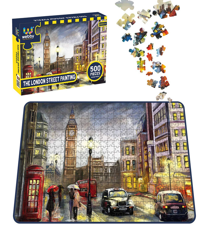 Webby The London Street Painting Wooden Jigsaw Puzzle, 500 pieces